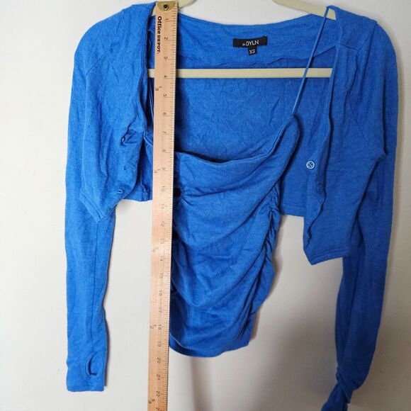 by.DYLN Cobalt Blue Tube Top O-Ring Hole Cutouts with Shrug Cardigan XS - Picture 7 of 7